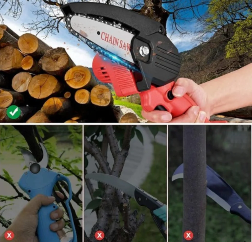 Motosierra de Mano Eléctrica 48V ⚡ + 2 Baterías