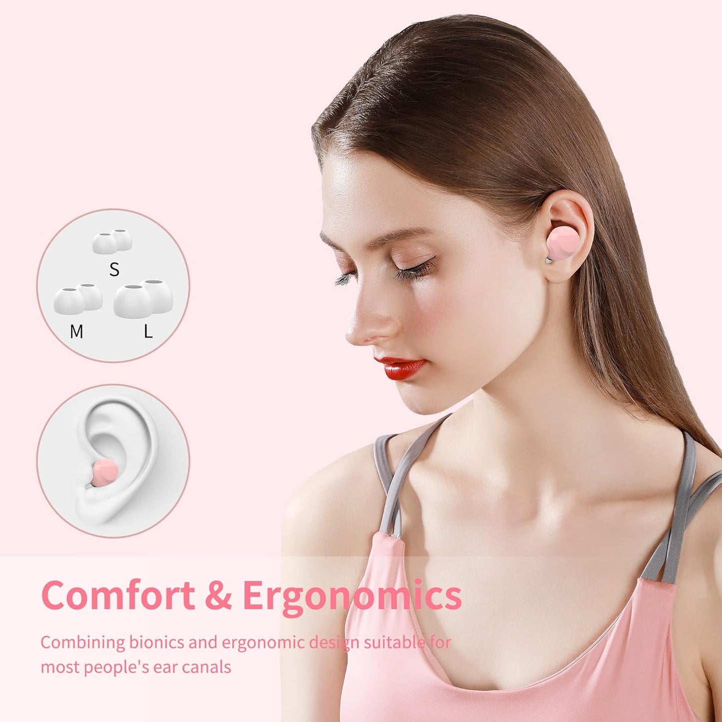 Auriculares Inalámbricos Bluetooth Rosa